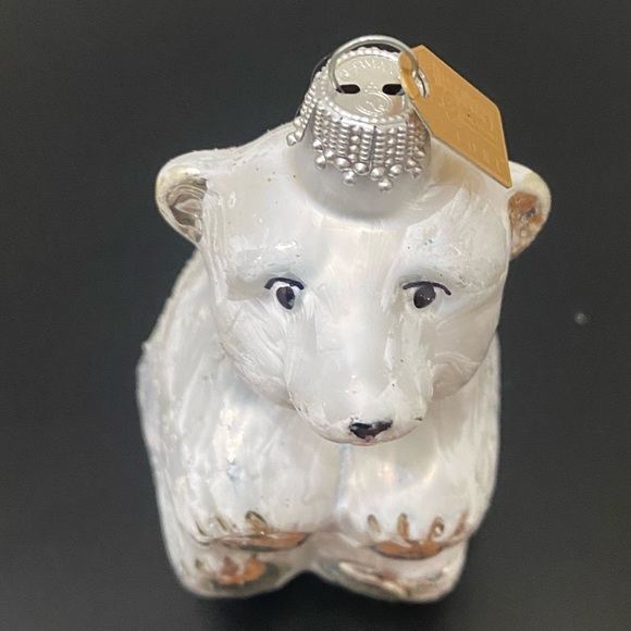 Discovery Channel Store Lauscha Krebs Glass White Polar Bear Handblown Ornament - Picture 2 of 16